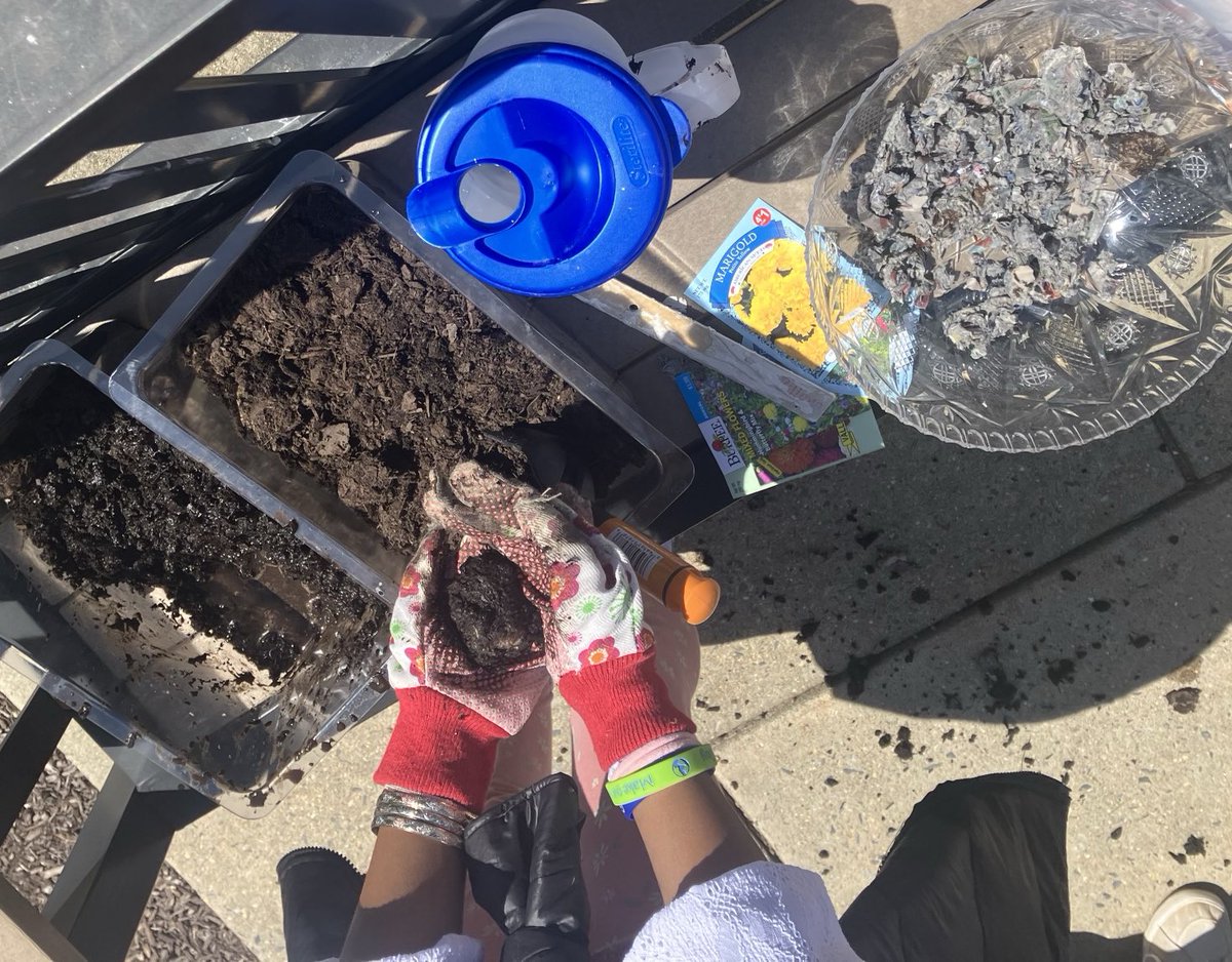 4th graders celebrate Earth Day by creating bird feeders, rocks for our rock garden and seed bundles!! #EastPennPROUD