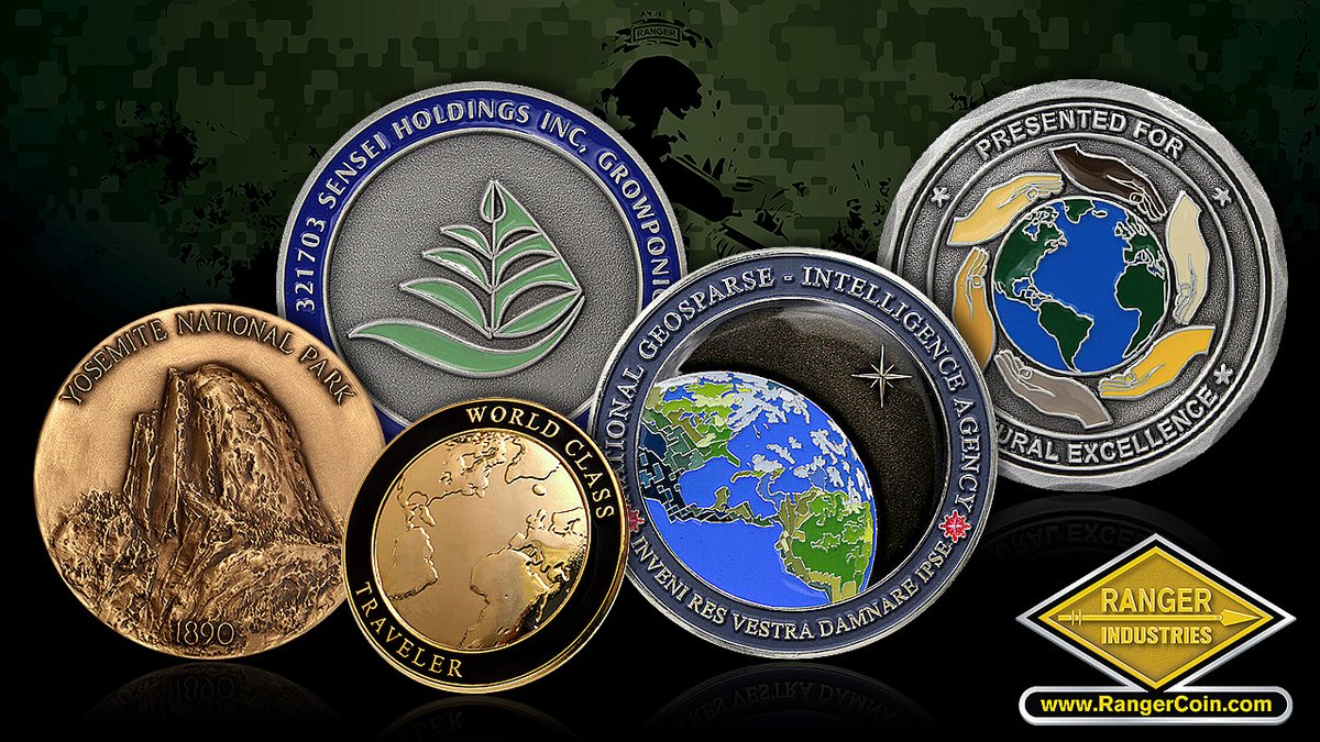 Today is #EarthDay 🌎 Custom #ChallengeCoins, #Pins and other minted items are great ways to help raise awareness for your important causes, encourage donations and increase retention. Get a FREE quote for your project ▶️ rangercoin.com/contact-us/