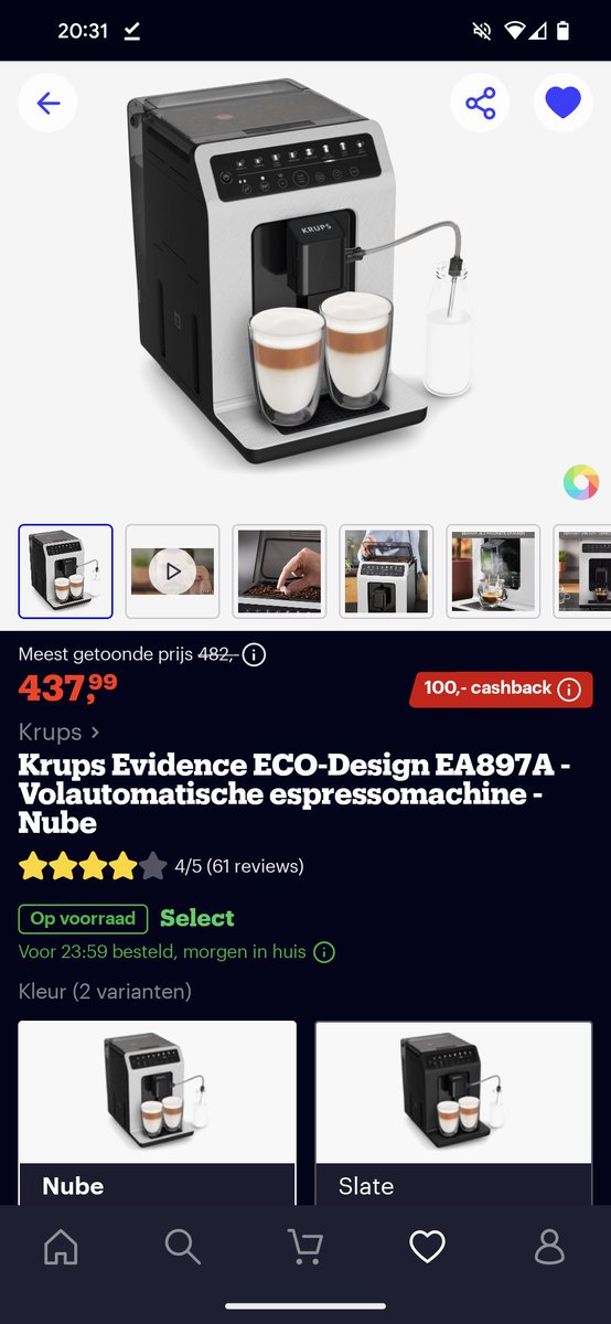 Zo, gepaaid worden met 100 euro cashback. Om vervolgens in de voorwaarden te lezen dat aankopen via derden (met <a href="/bol_com/">bol</a> expliciet vermeld) uitgesloten worden van de actie. Er is zelfs een hele categoriepagina met cashbacks op <a href="/krups/">krups</a>... #datkentochniet #misleidend