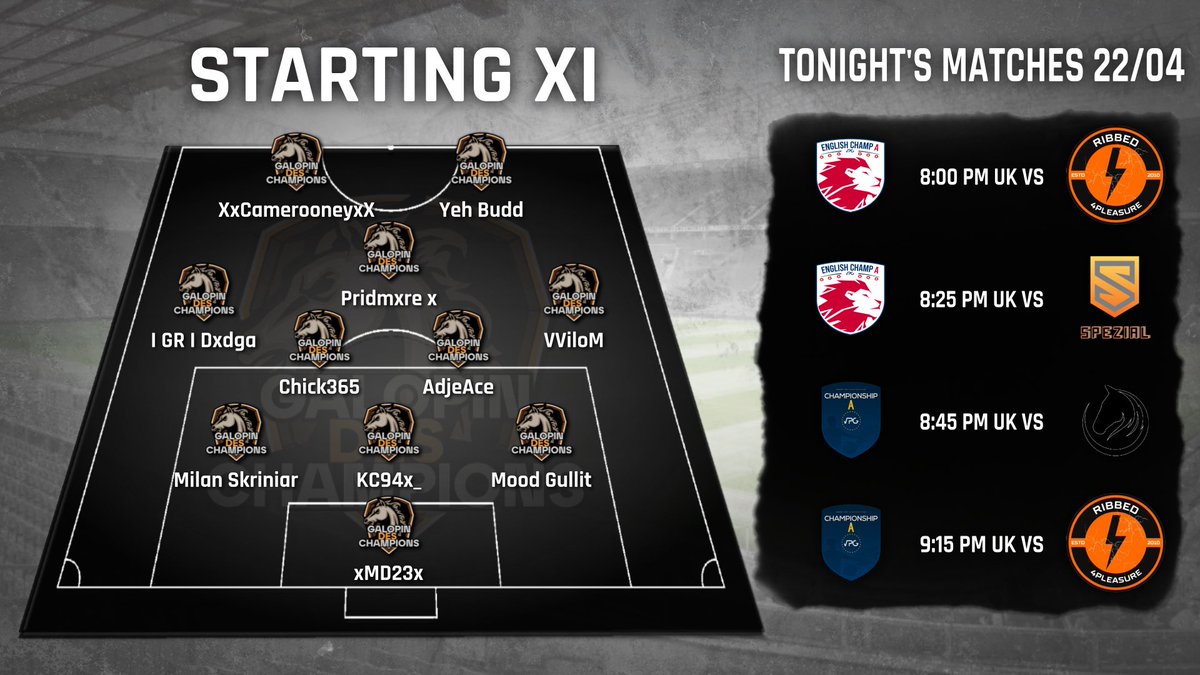 Revival_eSp's tweet photo. @OfficialVPG Match-Day 1

@VPGUK Championship A 🇬🇧🏆

20:00PM UK Time ⏰🆚  @r4p2010_ 

20:25PM UK Time ⏰🆚  @Spezial_VPG 

@VPGEurope Championship A 🇪🇺🏆 

20:45PM UK Time ⏰🆚 @DarkHorseVPG 

21:15PM UK Time ⏰🆚 @r4p2010_ https://t.co/cUYUwpJFEE