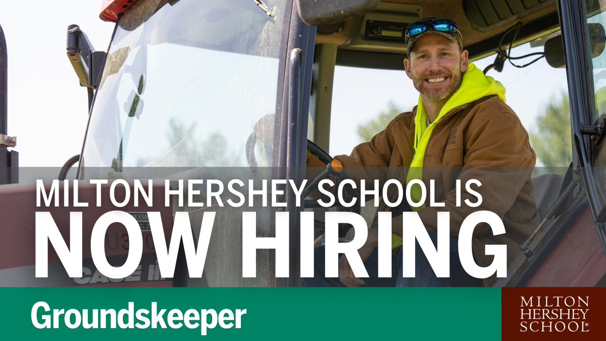 #JobOpening: Milton Hershey School is #hiring a groundskeeper to to help maintain our beautiful 2,700-acre campus. Apply online: bit.ly/49K1pSa #HersheyJobs