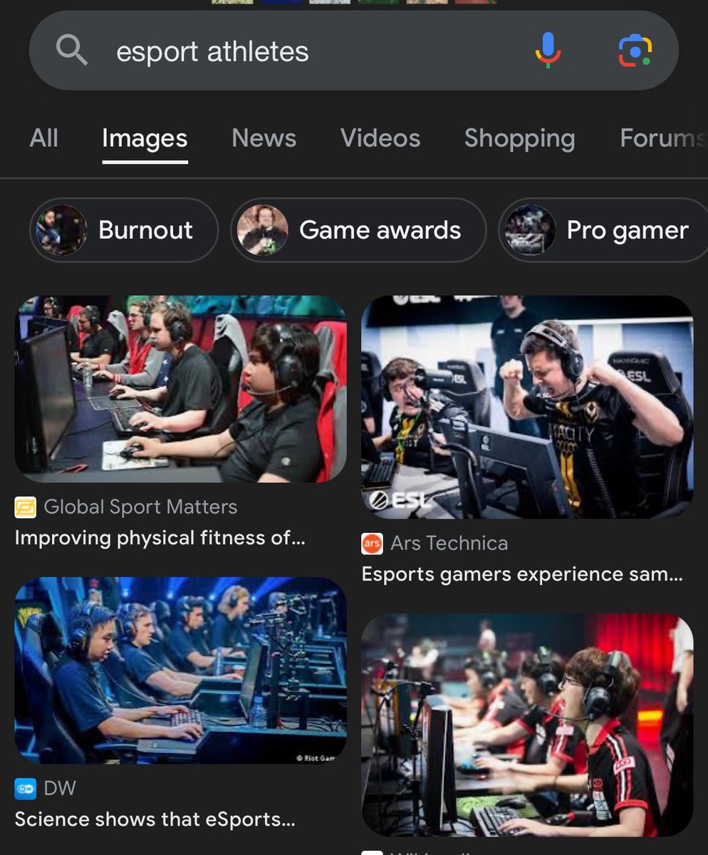 Esports nerds at pimping out the few pros who are buff in order to try and make it seem like esports is atheistic. 💀😭😭 Google Images shows the reality.