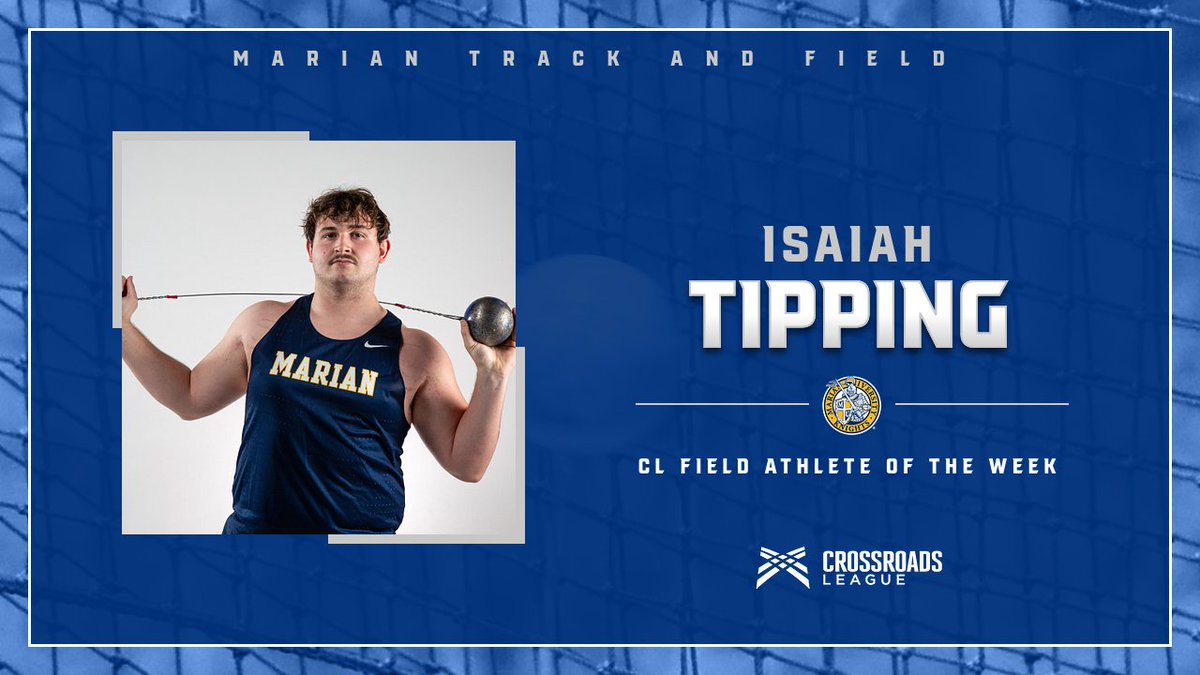CONGRATULATIONS TO @MarianTrackXC's Isaiah Tipping for being named the Crossroads League Field Athlete of the week!! muknights.com/news/2024/4/22…
