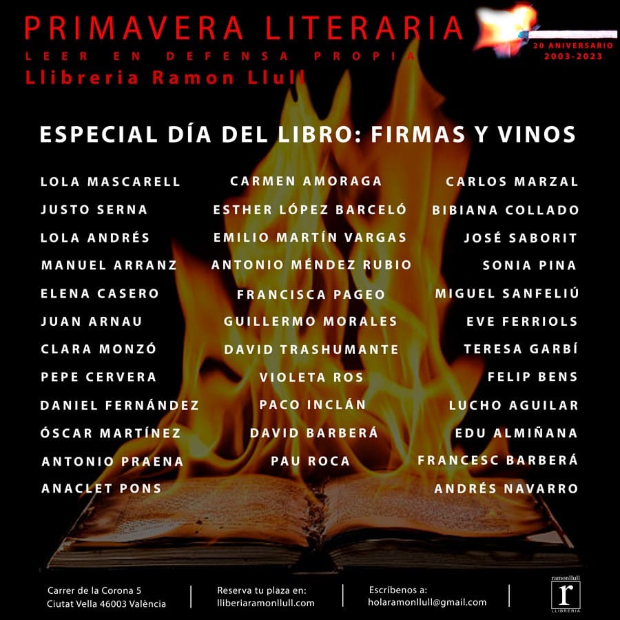 Mañana estaré en @LaLlibreria firmando cuadros, vinos y libretas. También podéis pasaros a decir hola aunque me dé un poco de vergüenza.