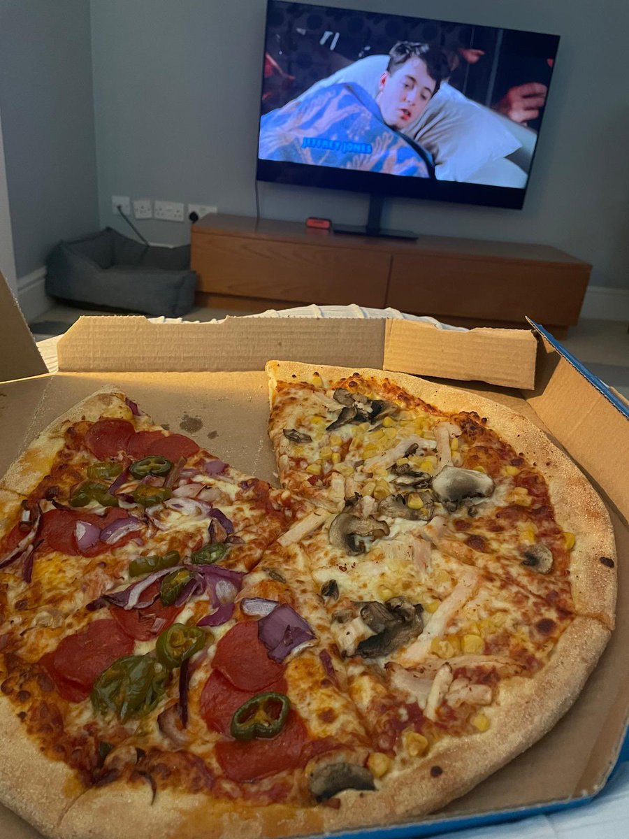 Life moves pretty fast. If you don't stop and look around once in a while, you could miss it.

✅ dominos
✅ allowed to eat on the sofa
✅ Bueller … Bueller

Son2 assures me this is what Fred would have wanted and I’m inclined to agree.