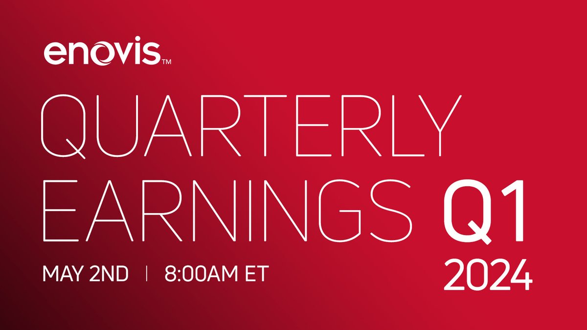 We are hosting an #investor conference call and live webcast to discuss our Q1 2024 financial results on May 2, 2024, at 8:00 am ET. For more information, please read our press release and join us ⬇

➡️ hubs.la/Q02twTHL0   

#Enovis #ENOV #MedTech #InvestorRelations