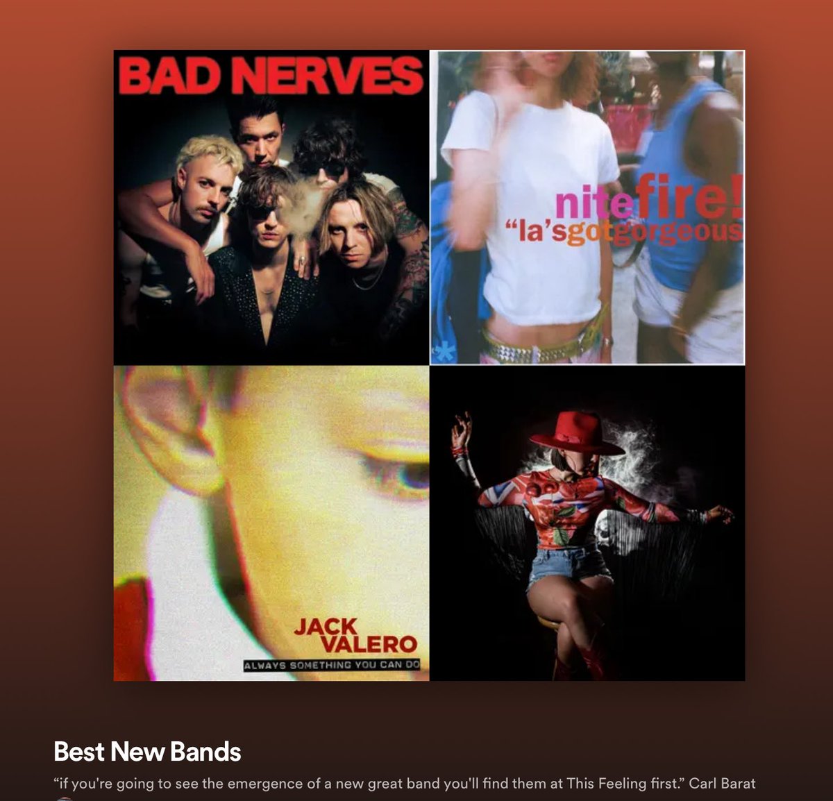 Best New Bands playlist adds 16/2024 🎸🔥 @BADBADNERVES #Nitefire @JackValeroMusic @R_AshcroftMusic @bhtduk @weareswimschool @baccipouchband @cruushband @hisiennaband @TheMoodBandUK @Man__of__Moon @MothersUgly @holler_band @rooskinband @JEEBOJUNK @foxgloveband_