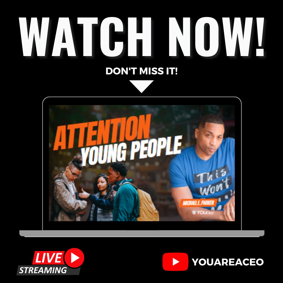 #MichaelEParker was live on YouTube today 📢 He dived into the negative impact that #validationculture is causing young people to lose themselves. 🔗 Watch youtube.com/@Youareaceo #YouthEmpowerment #ValidationTrap #SocialApproval #SelfWorthJourney #IdentityBuilding #YouAreACEO