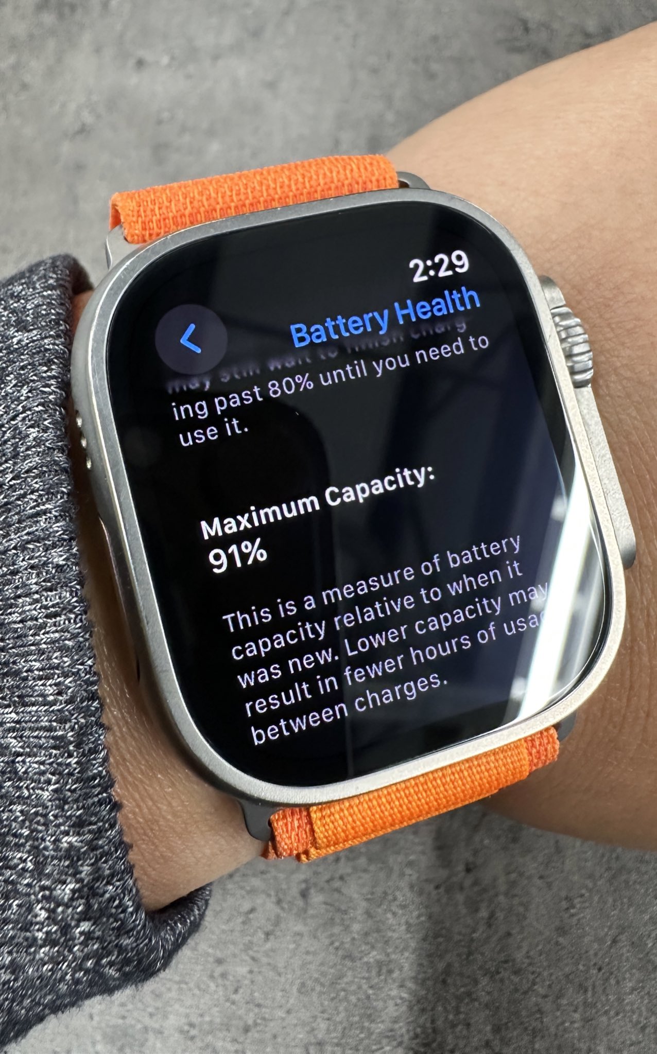 Battery health apple watch hotsell