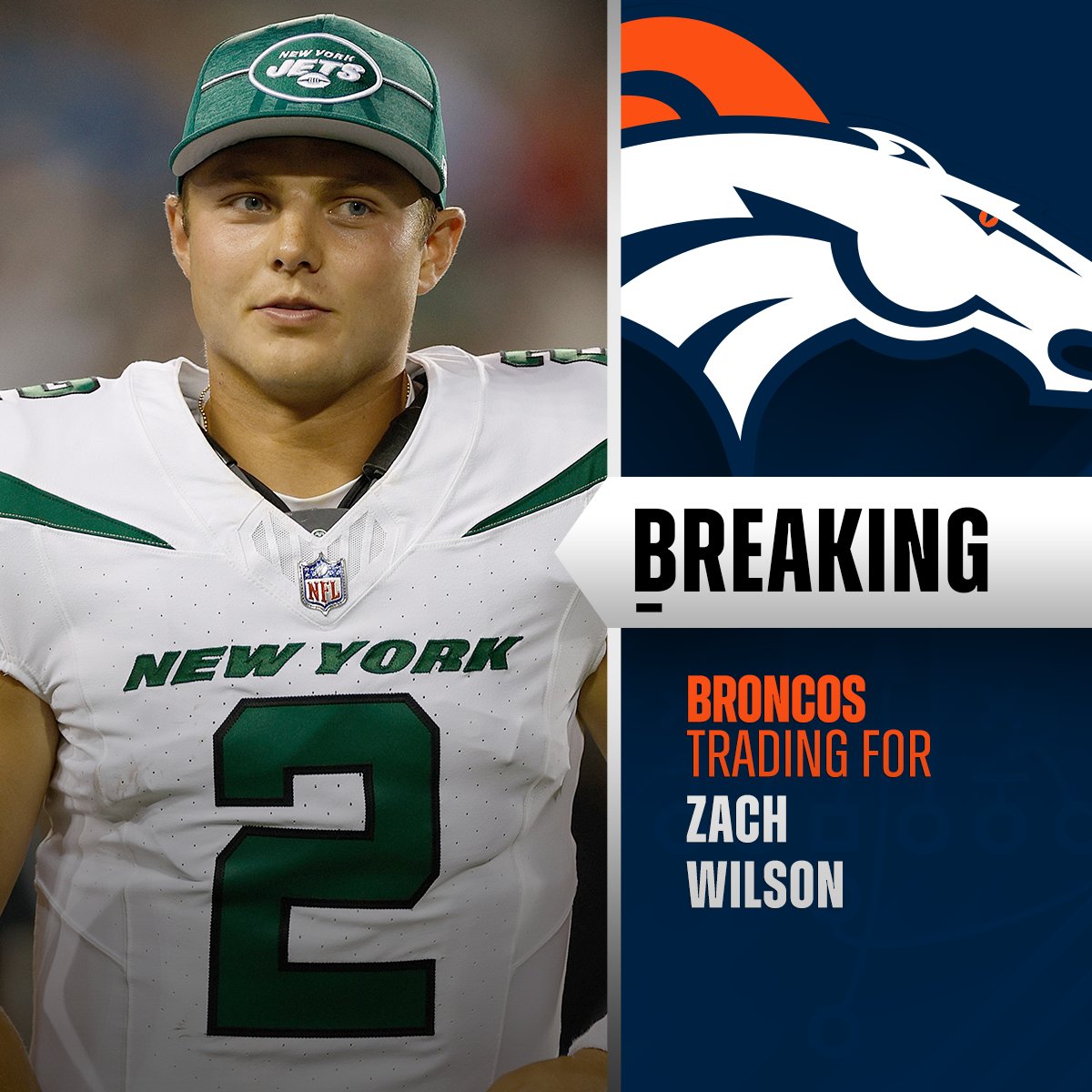 BREAKING: Jets trading QB Zach Wilson to Broncos. (via @RapSheet)