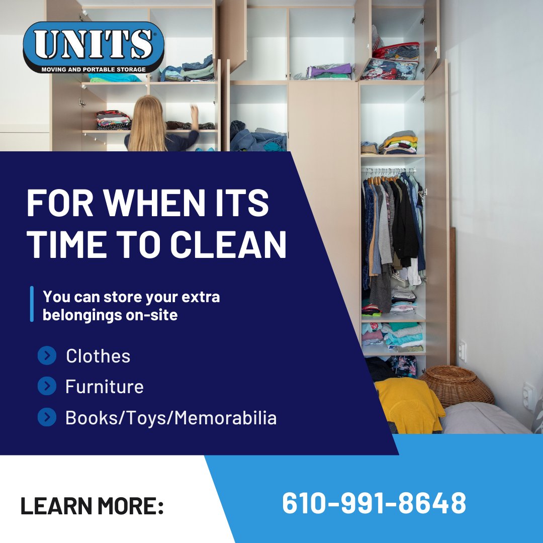 Clear the clutter and reclaim your space with UNITS! Learn more: unitsstorage.com/bethlehem-pa/?…

#UNITS #UNITSStorage #portablestorage #storage #storagefacility #climatecontrol #declutter #storagesolutions #GreaterLehighValley #Bethlehem #Pennsylvania