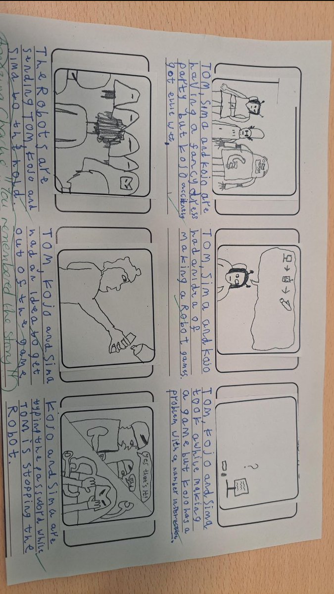 Great work produced by a pupil during his intervention session- he retold a story by sequencing the pictures and writing about the scenes underneath.