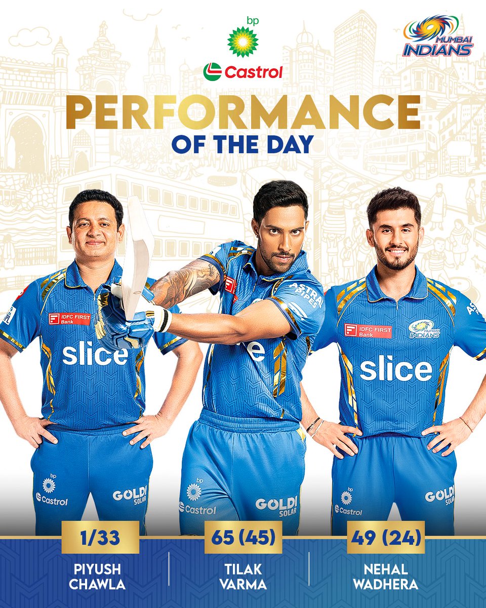 The heat & stress of #RRvMI notwithstanding, these 🌟🌟🌟 provided 3X Protection in the blue-and-gold 💙 Pick your @CastrolActivIN Performance of the Day 👉 bit.ly/3W90ZS4 #MumbaiMeriJaan #MumbaiIndians #RRvMI | @bp_plc