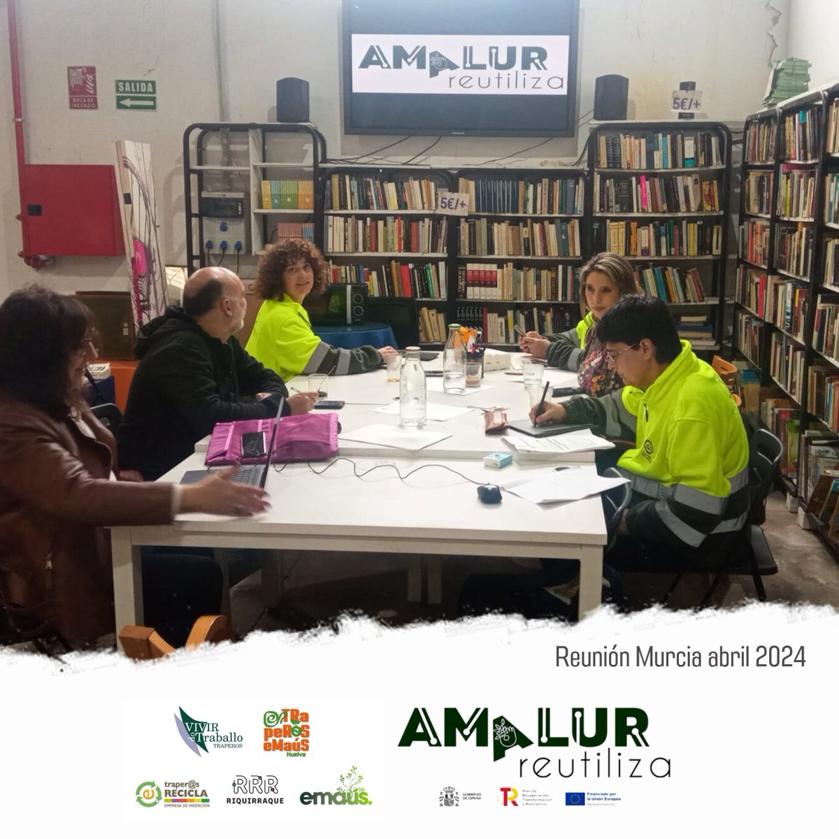 Hoy lunes, hemos celebrado #EnMurcia la primera asamblea presencial de @amalurreutiliza, un innovador proyecto que desarrollamos @traperoshuelva @riquirraque @EmausBilbao y @emausasturias y que promueve la #gestiónderesiduos sostenible y que fomenta la #economíacircular