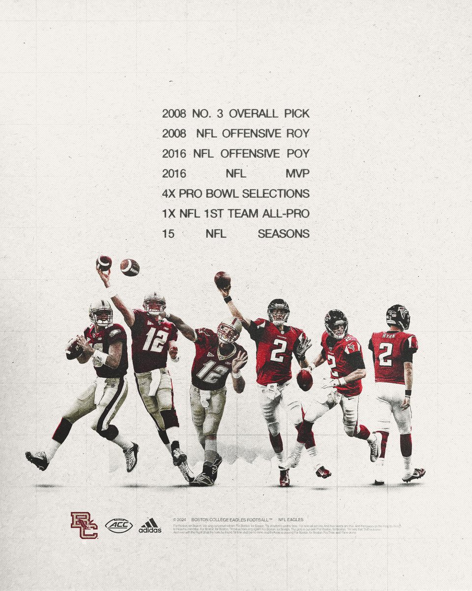 BCFootball's tweet photo. The ultimate competitor.

Congratulations on an incredible NFL career, @M_Ryan02

🦅 https://t.co/eRXcILgCF7
