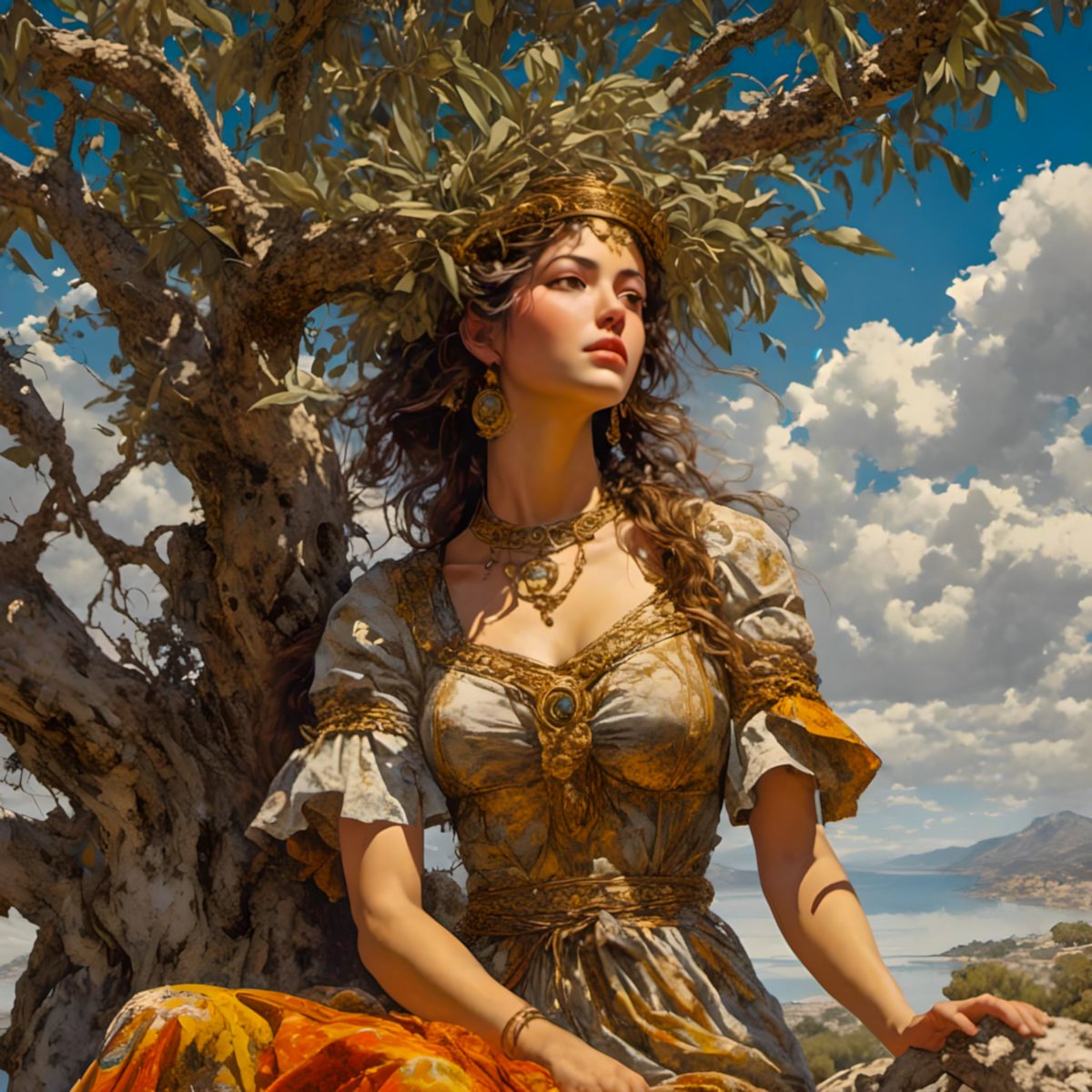 #vss365 #folklore #Fantasy #SpaceOpera #shortstory (243 wds)
On a Lowly Branch
She gazes wistfully askance, not once deigning me a look.

Perhaps it is because I am mortal, or she is too preoccupied with her otherworldly thoughts. The Aegean northerly ruffles her curls, quivering