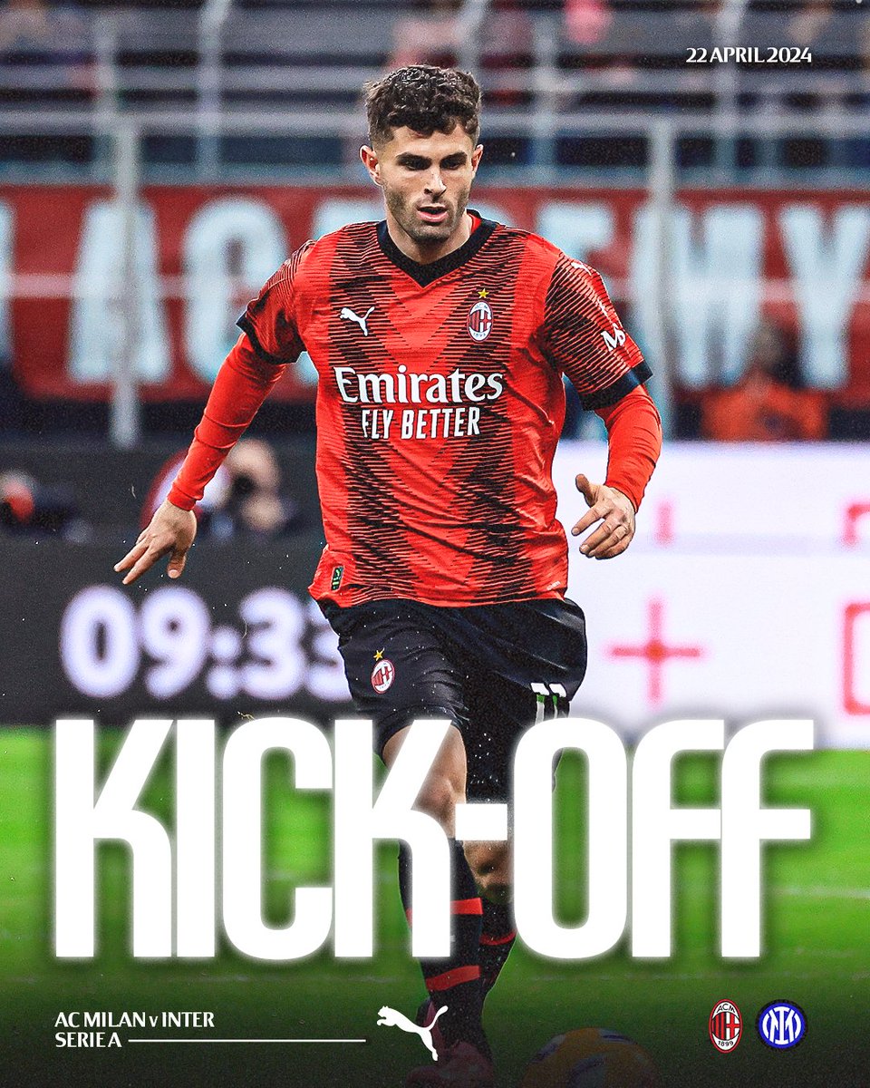 And we're off! Forza ragazzi!!! ❤️🖤 #MilanInter #SempreMilan Brought to you by @pumafootball