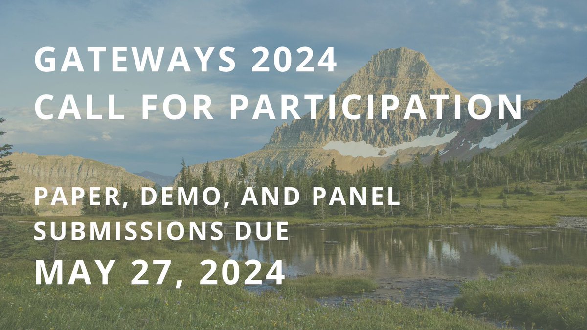 Gateways 2024 Call for Participation is open! Have a recent development or use-case about your science gateway you want to highlight? Submit 2-4 pages about your gateway as a paper, demo, or panel submission by May 27, 2024. Learn more at buff.ly/3xyH6df