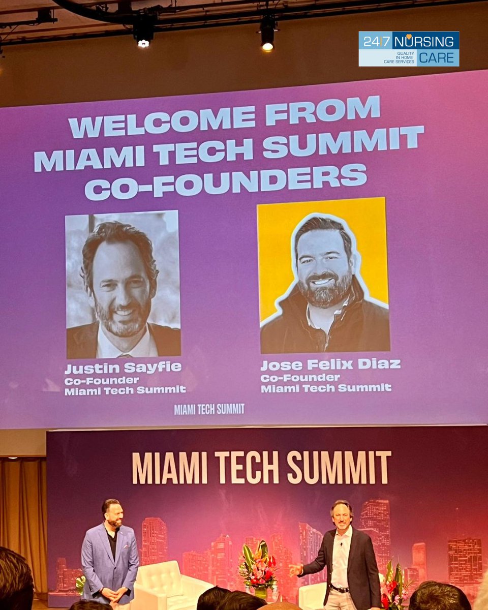247CareMiami's tweet photo. Marries Gomez attended the exclusive #MiamiTechSummit, uniting tech and policy leaders to shape the future. From insightful discussions to inspiring speakers, it showcased innovation. At 24/7 Nursing Care, we're committed to tech advancement for better service. @miami_summit https://t.co/XyMh2YA27a