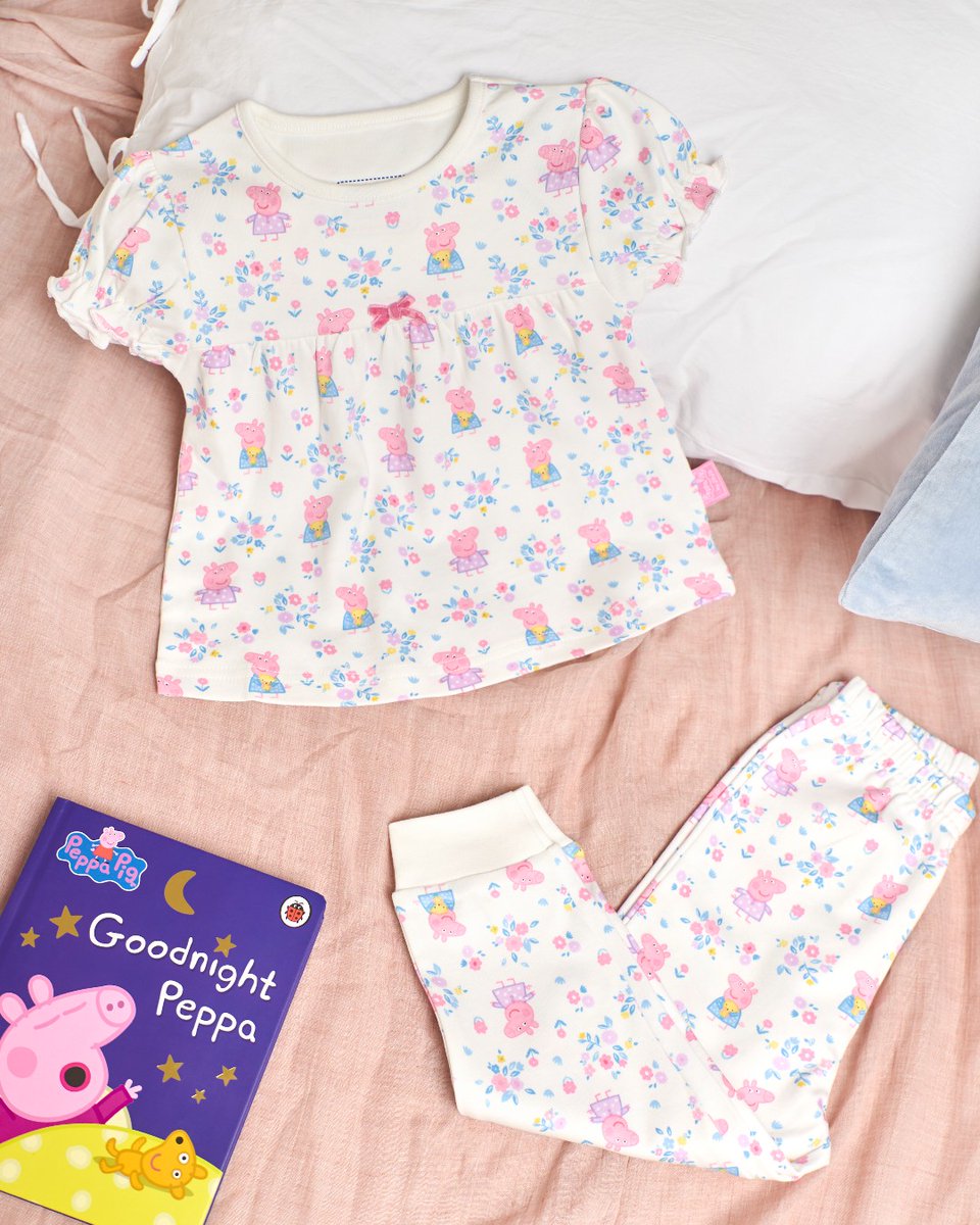 After a long day of playing, snuggle and cosy up for bedtime with our Ditsy Peppa Pig Pyjamas 🎀 'Goodnight, Peppa. Sweet dreams.' bit.ly/49IXgOh