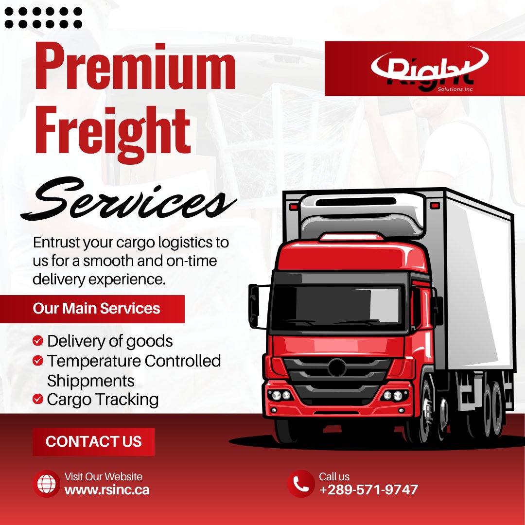 Experience premium freight services like never before with Right Solution INC.

Visit Wesite ➡️ zurl.co/jL86
Phone: 289-571-9747
E-mail: Brokerage@rsinc.ca

#FreightForwarding #Logistics #OnTimeDelivery #LogisticsSolutions #SupplyChainOptimization #SupplyChain