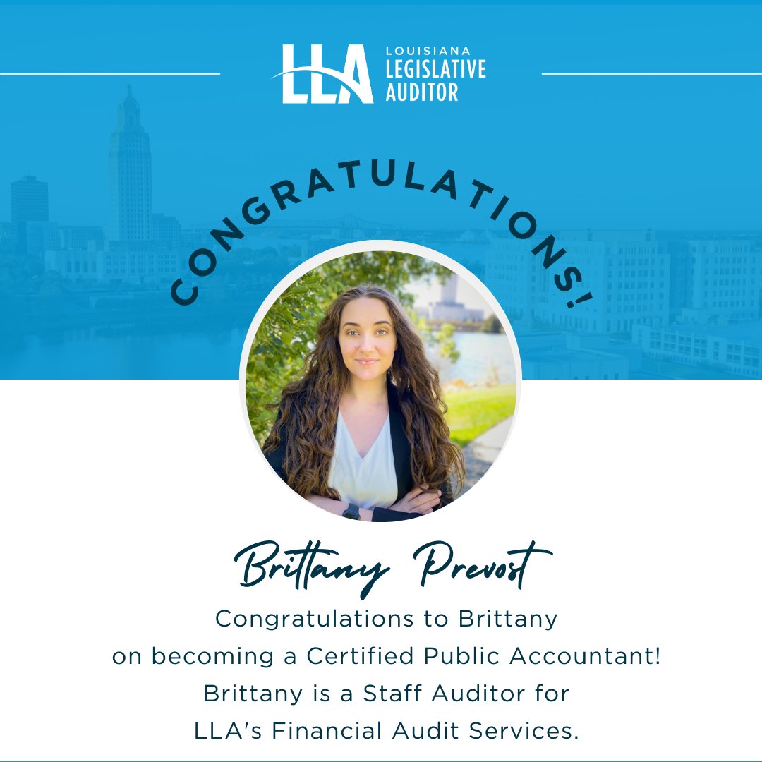 Wonderful news! #CPA #teammate #LLA #BetterLouisiana