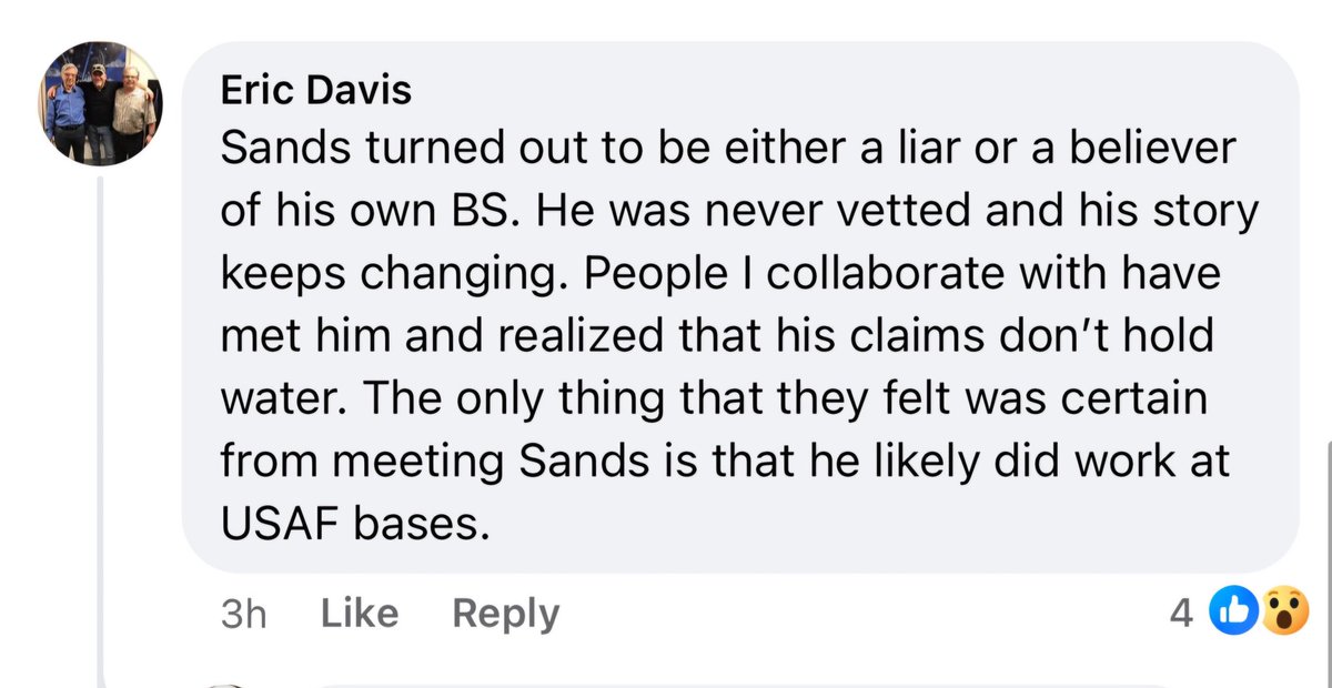 Eric Davis comes out against Jason Sands and his wild alien claims: 'BS... he was never vetted... his claims don't hold water' When you've lost Eric 'Demons Telepathically Spoke To Me' Davis...