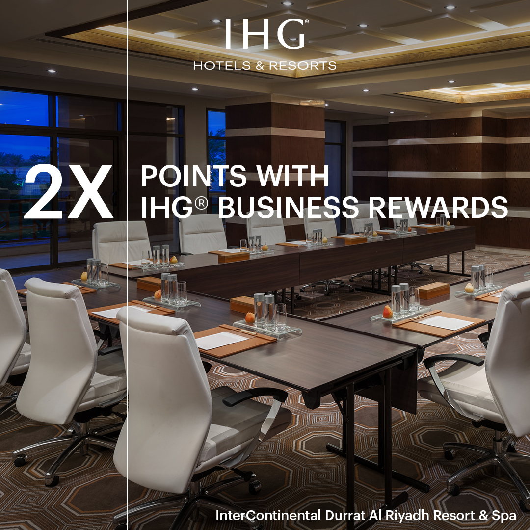 InterConTaif's tweet image. احجز الاجتماعات أو حفلات الزفاف أو الغرف للآخرين بحلول 30 يونيو 2024 لتكسب ضعف النقاط. هذا يعني 6 نقاط مقابل كل 1 دولار أمريكي يتم إنفاقه. سجل اليوم لتكسب ضعف النقاط. تطبق الشروط.

تفضل بزيارة ihg.com/BR2XAR للتسجيل

#IHGBusinessRewards #2XPoints #TrueHospitality