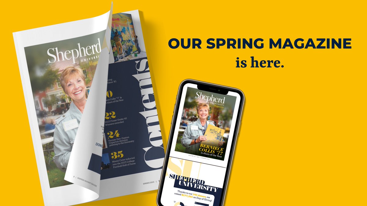 The Spring 2024 edition of Shepherd University Magazine is now available. Read it on Issuu: tinyurl.com/33x2k6uu