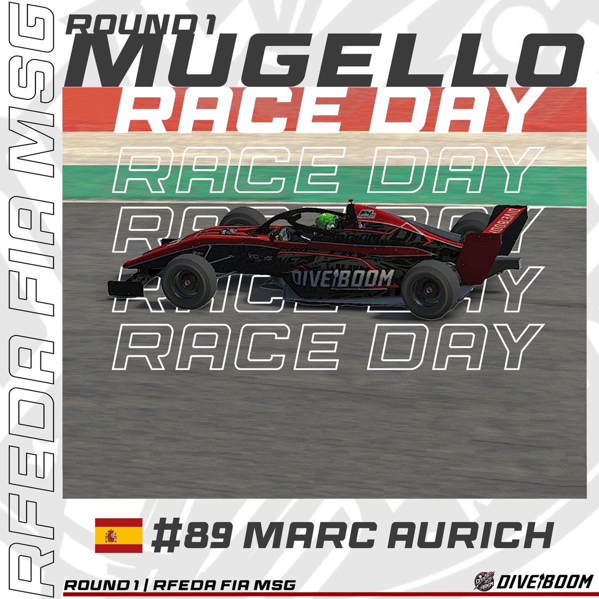 DiveBoom Racing (@diveboomracing) on Twitter photo 🏁RACE DAY🏁
Hoy empieza el clasificatorio del grupo 1 de <a href="/virtual_rfeda/">Virtual RFEDA</a> para los FIA MSG de iRacing.
🌎Circuito: Autodromo Intrnatzionale del Mugello
🏎️Coche: FIA F4
👤Piloto: <a href="/AurichMarc/">Marc Aurich</a>
🕔Horario: 22:00 CET
#DiveBoom🎯 🏁RACE DAY🏁
Hoy empieza el clasificatorio del grupo 1 de <a href="/virtual_rfeda/">Virtual RFEDA</a> para los FIA MSG de iRacing.
🌎Circuito: Autodromo Intrnatzionale del Mugello
🏎️Coche: FIA F4
👤Piloto: <a href="/AurichMarc/">Marc Aurich</a>
🕔Horario: 22:00 CET
#DiveBoom🎯