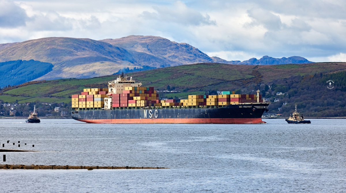 MSC Freeport at Inverclyde this afternoon.

#riverclyde #inverclyde #containership #mscfreeport