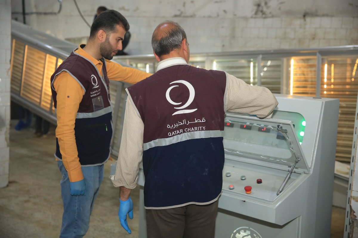 Qatar Charity has set up an automated bread production line in northern Syria, within QC’s 'Support the Wheat Value Chain' project for the fifth consecutive year. #Aid #Syria #Qatar_Charity #Qatar #MarsalQatar