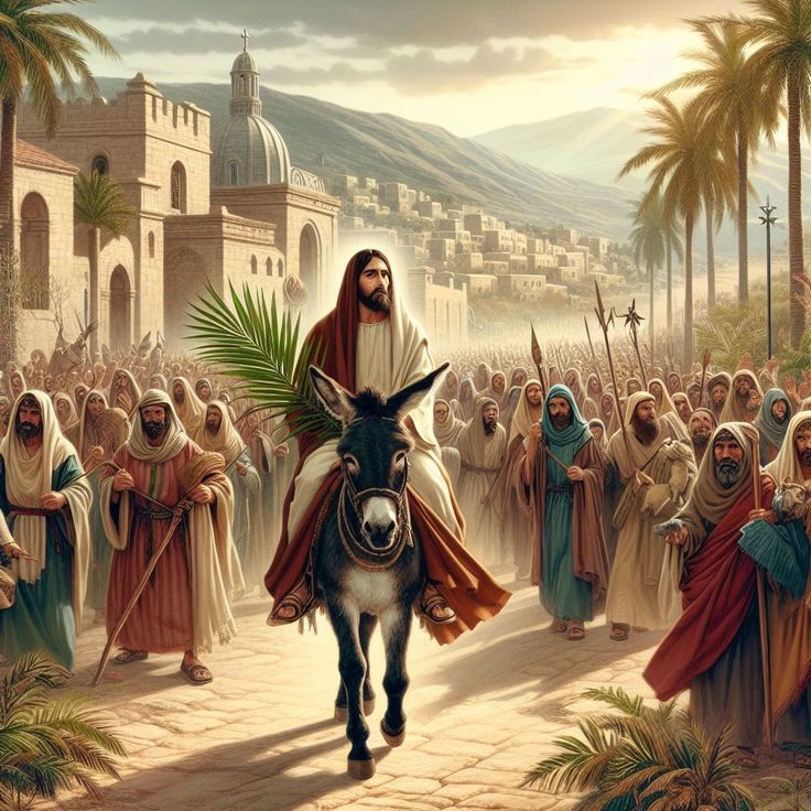 John 12:12-30. 12 The next day the great crowd that had come for the festival heard that Jesus was on his way to Jerusalem. 13 They took palm branches and went out to meet him, shouting, “Hosanna! ” “Blessed is he who comes in the name of the Lord!”“Blessed is the king of…