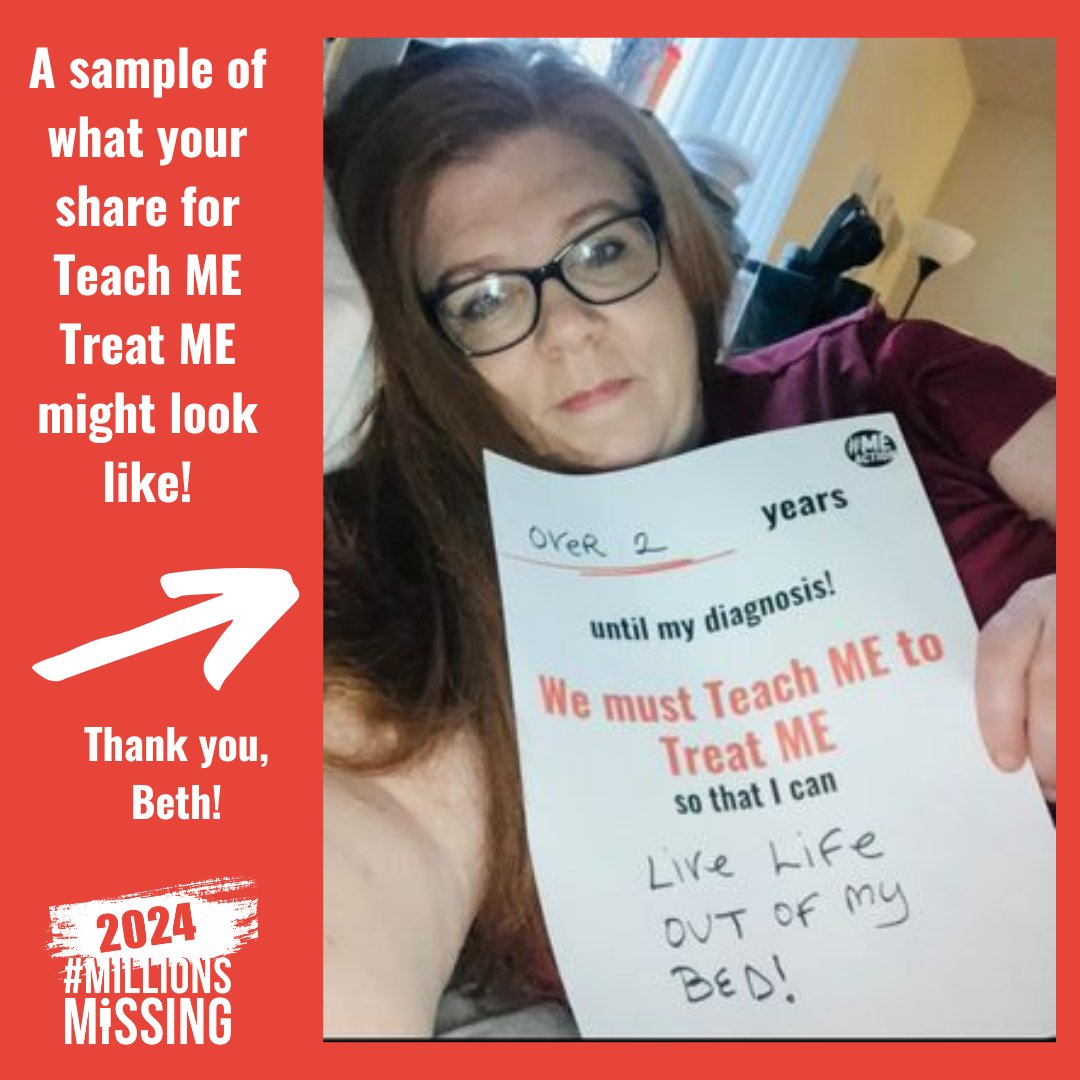 The week of #MillionsMissing and #TeachMETreatME is coming soon - May 3- 12th. We have a Show Up From Home Toolkit with actions you can take based on energy levels. Thank you to Beth for sending us this photo we can share for an example of ask number 3! bit.ly/HomeMM2024