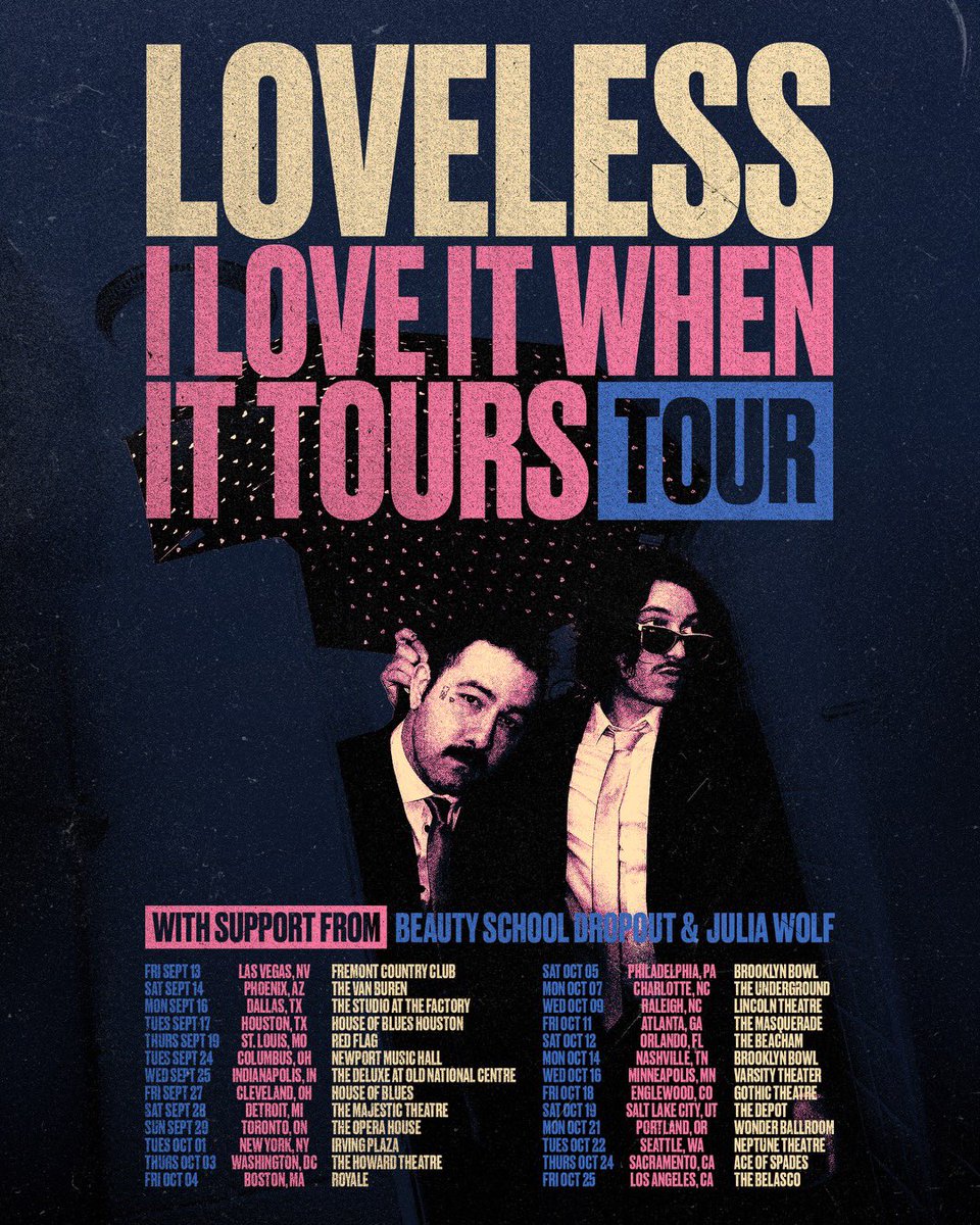 proud to present the I Love It When It Tours Tour with @bsd_wav and @juliawolfnyc ☔️