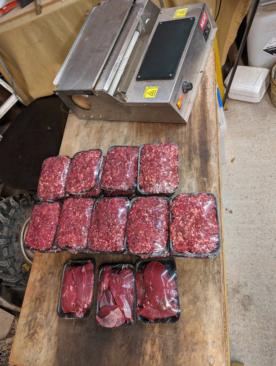 That's a wrap.  14kg of mince from 2 fallow that have already provided boned haunches, loins several kg of biltong and some diced