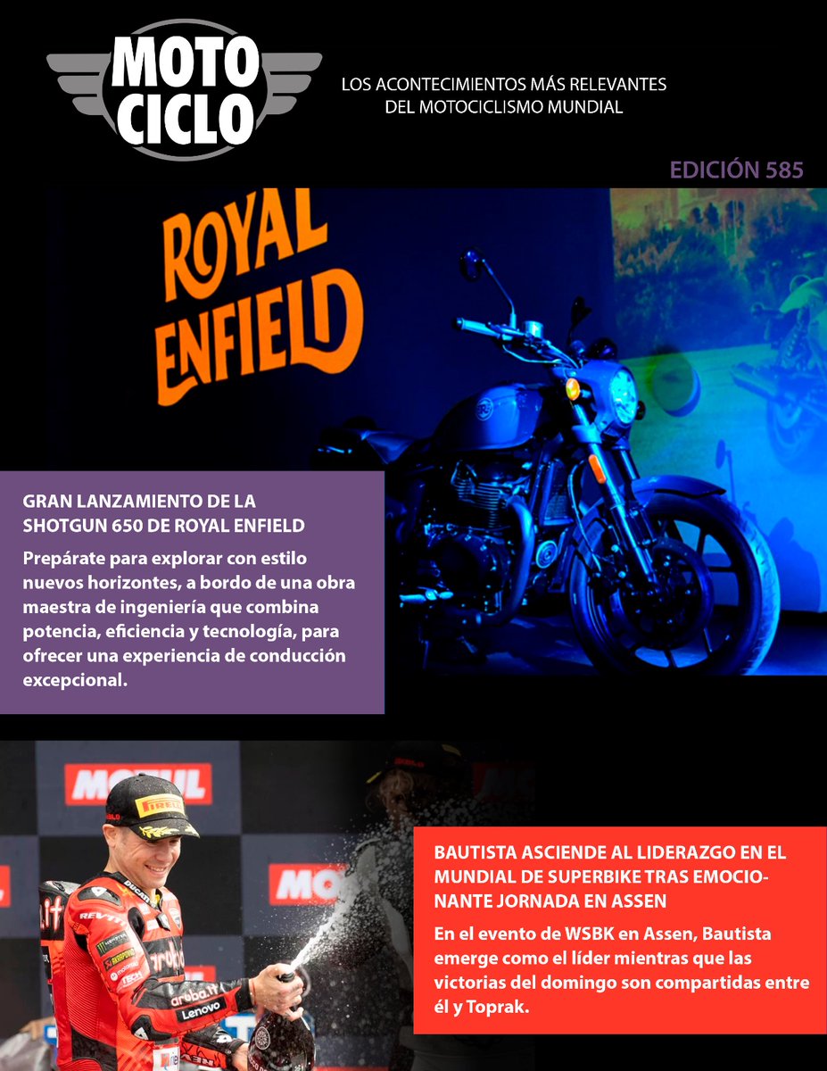 expomotonews's tweet photo. Entérate de las novedades más importantes del mundo de las dos ruedas en MOTOCICLO MAGAZINE 585, en esta edición no te puedes perder todos los detalles del nuevo lanzamiento de ROYAL ENFIELD
https://t.co/xtBv2ansgZ
#expomoto24 #Guadalajara #CDMX #zonacustom #motooutlet #ExpoMoto https://t.co/7JHbIpBOAe