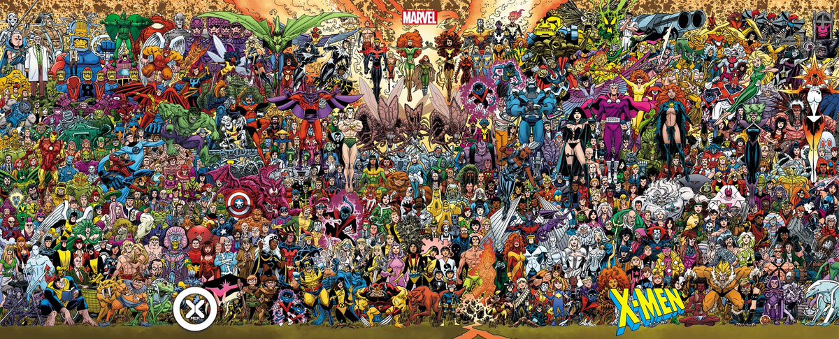 Scott Koblish's connecting cover for: X-Men' #35, 'X-Men' #1, 'Uncanny X-Men' #1, and 'Exceptional X-Men' #1.
#xspoilers