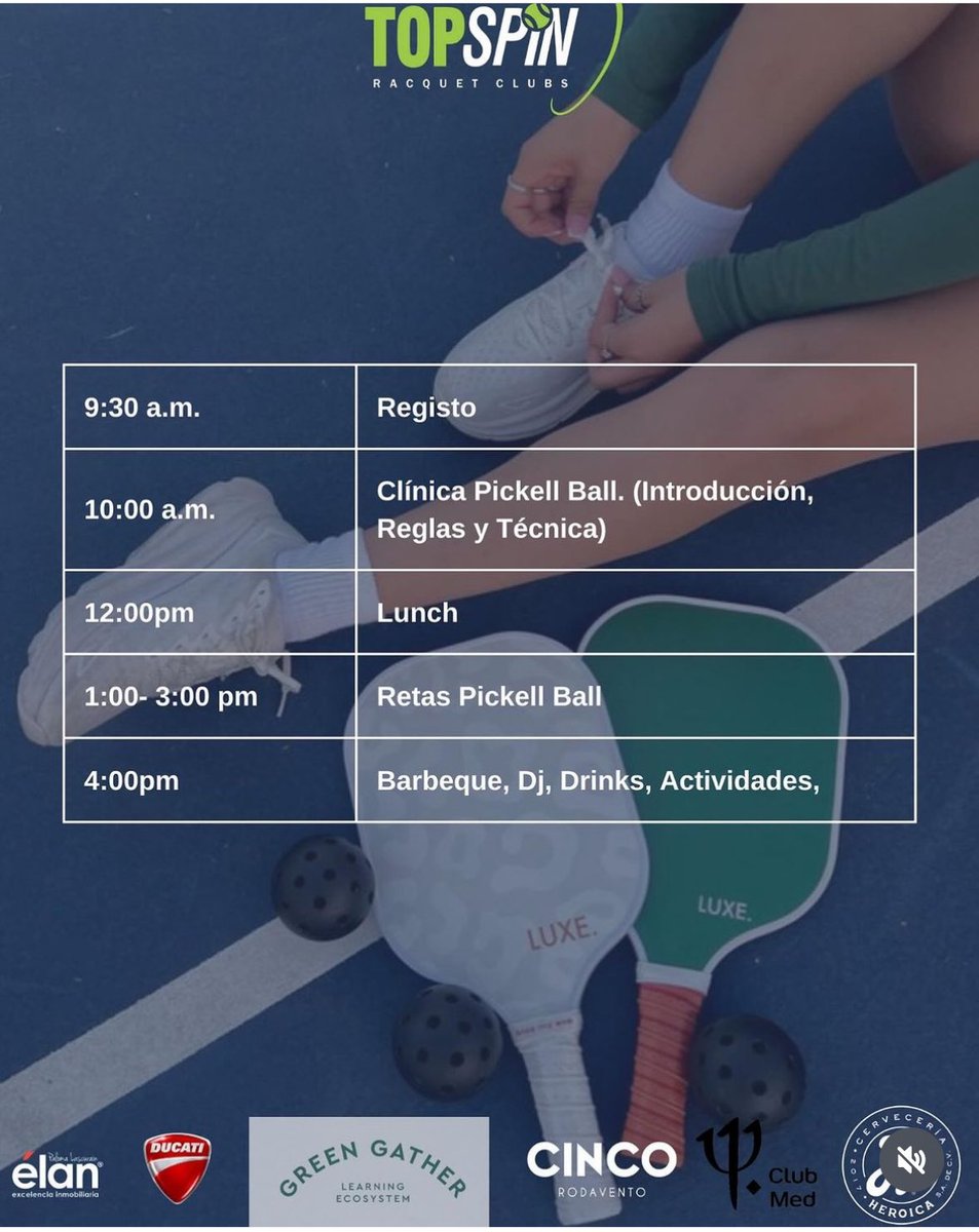 ProDeportivos's tweet photo. Vive la Experiencia Top Spin , Clínica para niños de 5 a 12 años .

Adultos introducción y Retas 10 a 2 pm de pickleball 

Inscríbelos al +525528988100

Cupo ilimitado 

Gracias A Nuestros Patrocinadores 

Ubicación 
Valle de Bravo https://t.co/cKOqJl0T4a