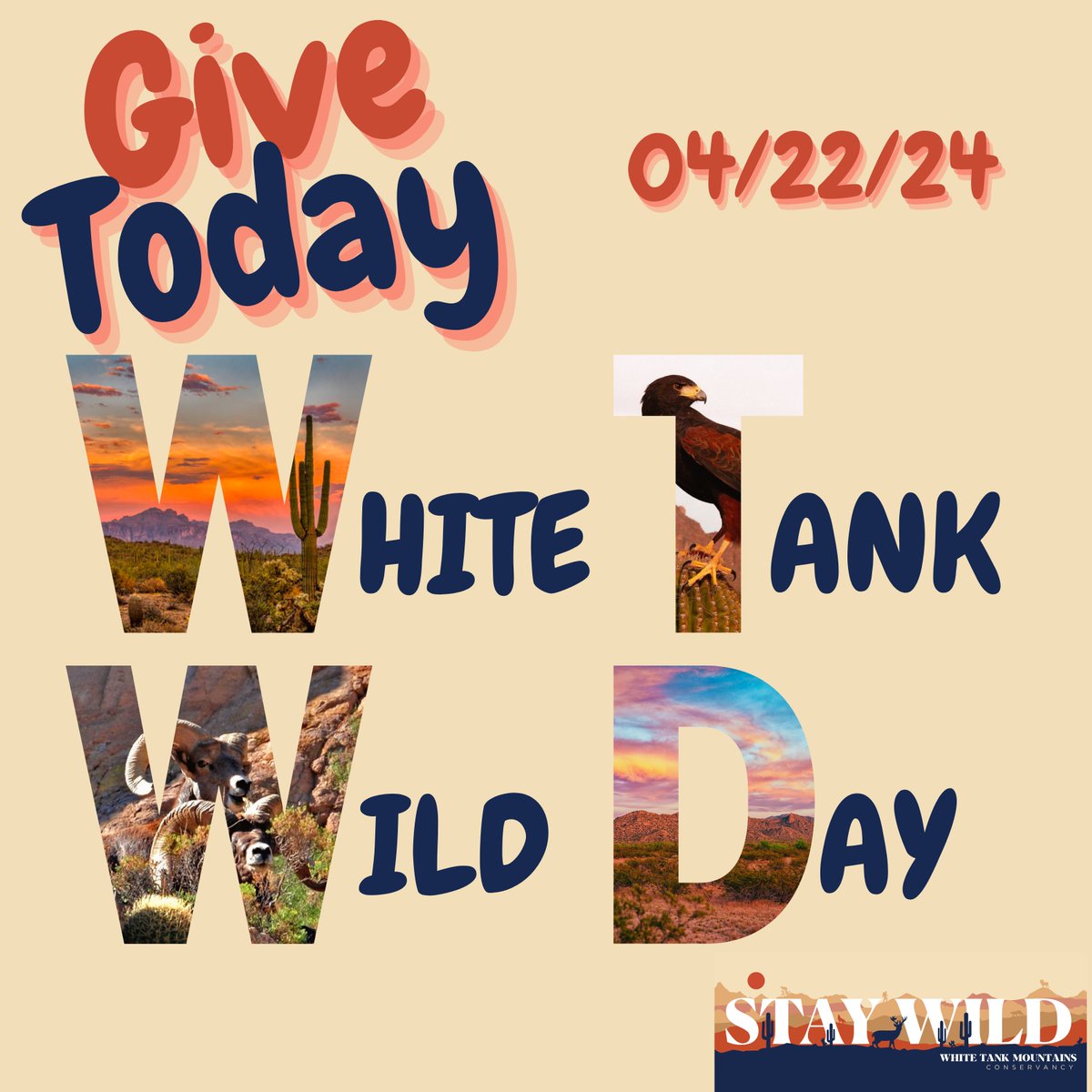 Today is the day- White Tank Wild Day! Due to the direct support from Howard Hughes, when you donate NOW, your impact will be doubled up to a total of $10,000. To help us #StayWild donate at the following link: wtmconservancy.org/get-involved/d…

Thank you for supporting us and our mission!