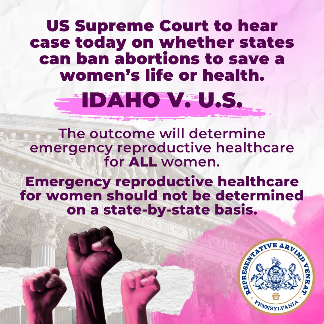 Today the Supreme Court will hear Idaho v US to determine if the right to emergency care under EMTALA includes abortion when a woman’s life or health is at risk. As a physician-legislator, I know that EMTALA must include reproductive healthcare or women’s lives will be at risk.