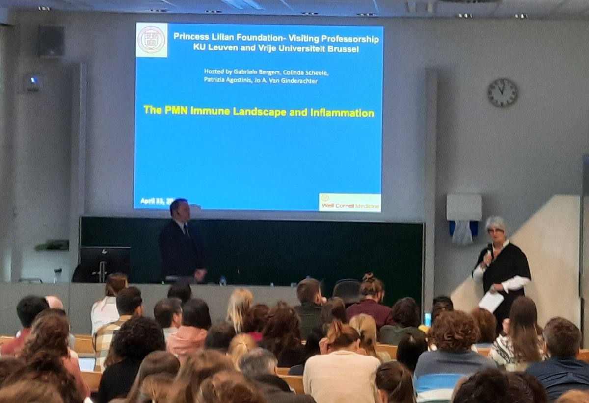 What an honor to host David Lyden of @WeillCornell for a great lecture @vib_ccb @Onco_KULeuven. It was nice to see a full house for a warm welcome!