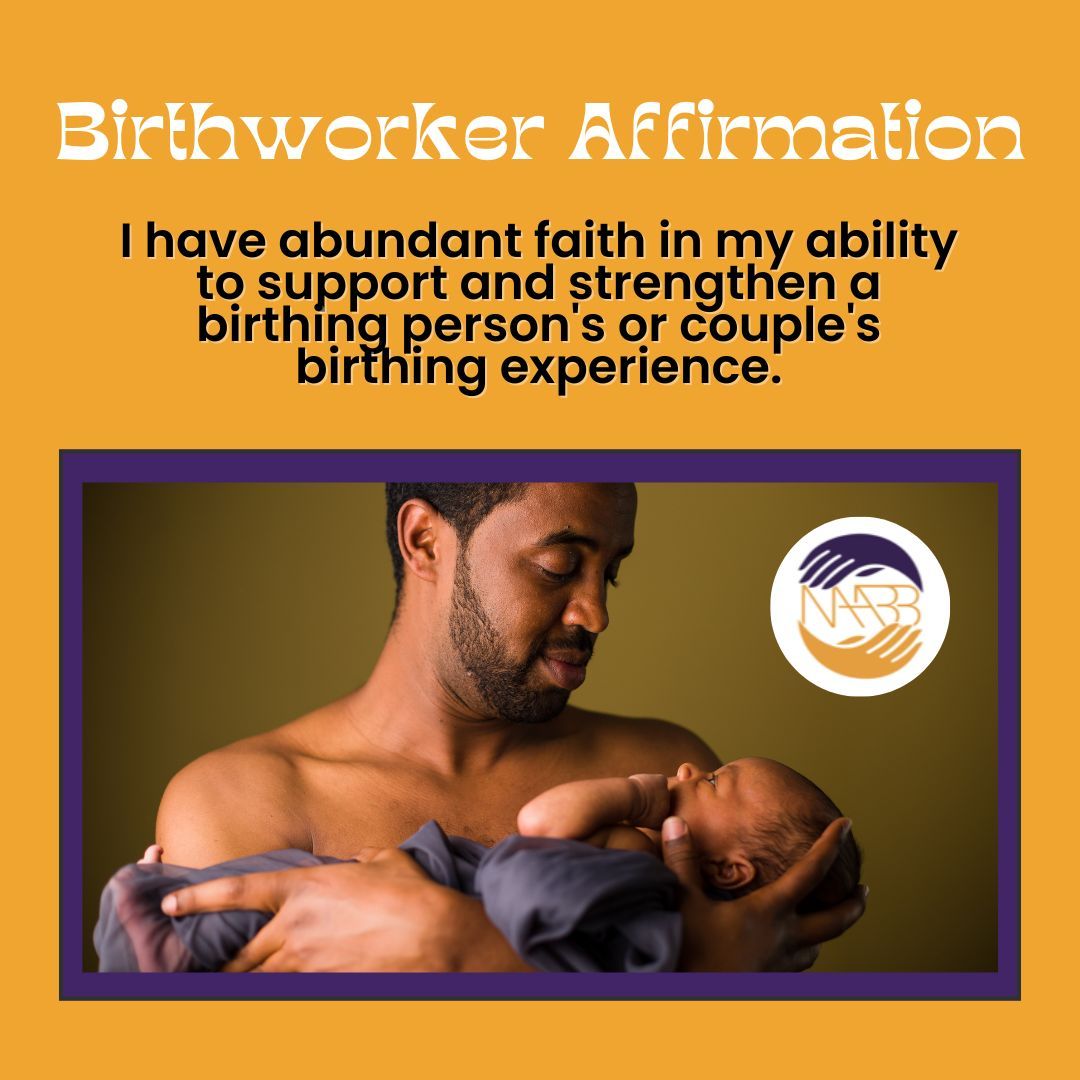 We all had an eventful week celebrating #BMHW so let's start off this week with the same momentum with a birthworker affirmation:

I have abundant faith in my ability to support and strengthen a birthing person's or couple's birthing experience.

#BirthworkerAffirmation