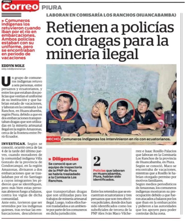 Policías convertidos en huachimanes de los mineros ilegales o policías convertidos en mineros ilegales? En cualquiera de los casos esto SI ofende a la dignidad de la institución policial.