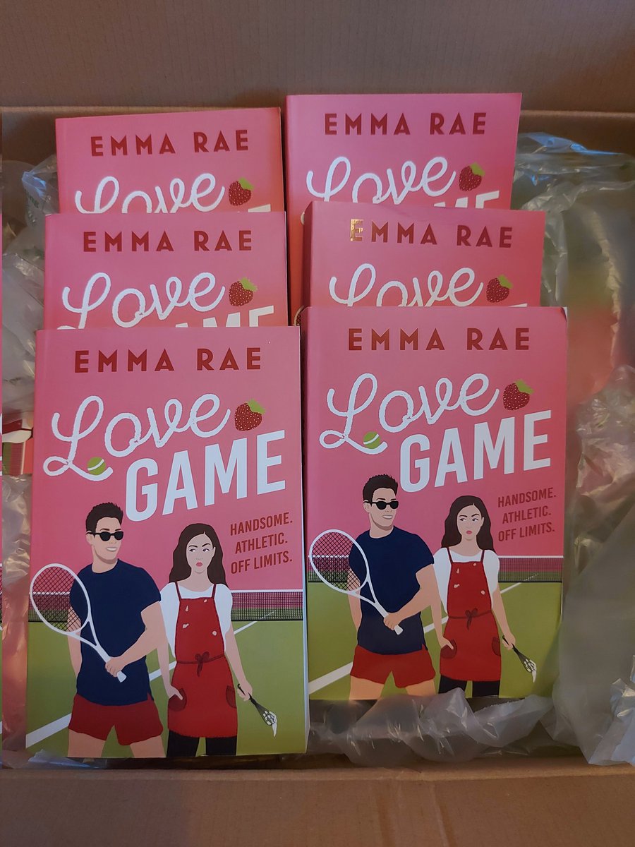 I ❤ watching author unboxing videos, but I cannot bear to watch myself on screen... so I hereby present a box of my author copies for my debut romance, Love Game, out on 16 May! 💟🥳🎾 #romfic #newbooks #BookTwitter #booktwt #RomanceBooks #RomanceReaders