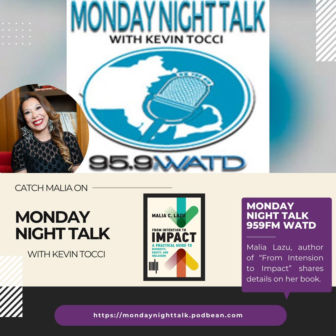 'Are we still struggling as a culture when it comes to DEI?' - @KevinTocci | @malialazu had an incredible conversation w/Kevin on #MondayNightTalk on @959watdfm in Marshfield, MA. mondaynighttalk.podbean.com/.../monday-nig… (Malia's segment starts at the 45:25 mark) #DEI #culture | @mitpress