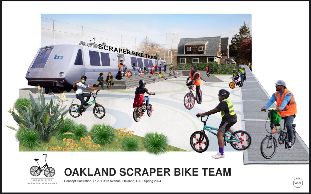 This weekend we unveiled the concept design for our “Legacy BART Car”. The Scraper Bike Team will convert the “Legacy BART Car” into a community bike shop and clubhouse. We will offer Developmental Programming for youth and young adults living in Deep East Oakland. Donate Today!!