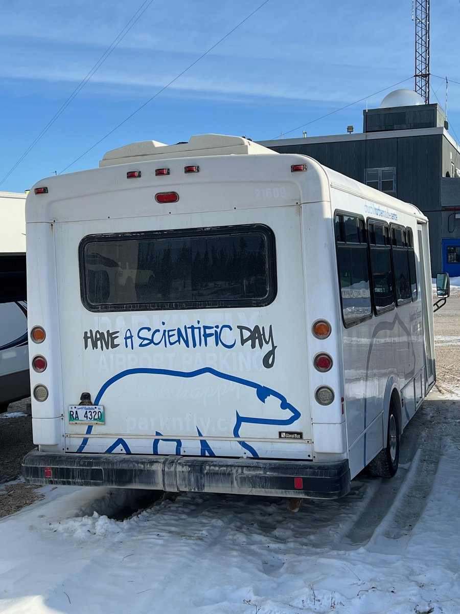 Great graphic on @ChurchillNSC vehicle! The old Study Centre is in the background (originally built for research rocket launching). The old CNSC was rustic compare to the current version: I spent many days in that old building waiting for weather to clear (like today).