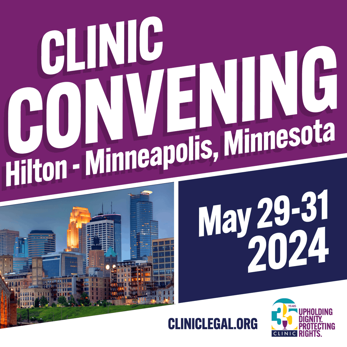 General registration for CLINIC Convening is open! Don't miss out on your chance to meet immigration experts and advocates from across the country working to improve the U.S. immigration system. This year's convening is in-person only. 🌐 cliniclegal.org/training/conve…