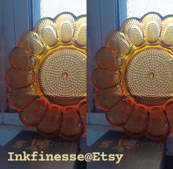 Find this amazing #70s #amber glass #hobnail #egg dish alongside other great #vintage #fashion, #art & #nostalgia in my #Etsy shop@ inkfinesse.etsy.com 🙂❤️🤘🏼 #70sdecor #vintagedecor #deviledeggs #eggs #ambergris #servingware #food #horsdeouvres